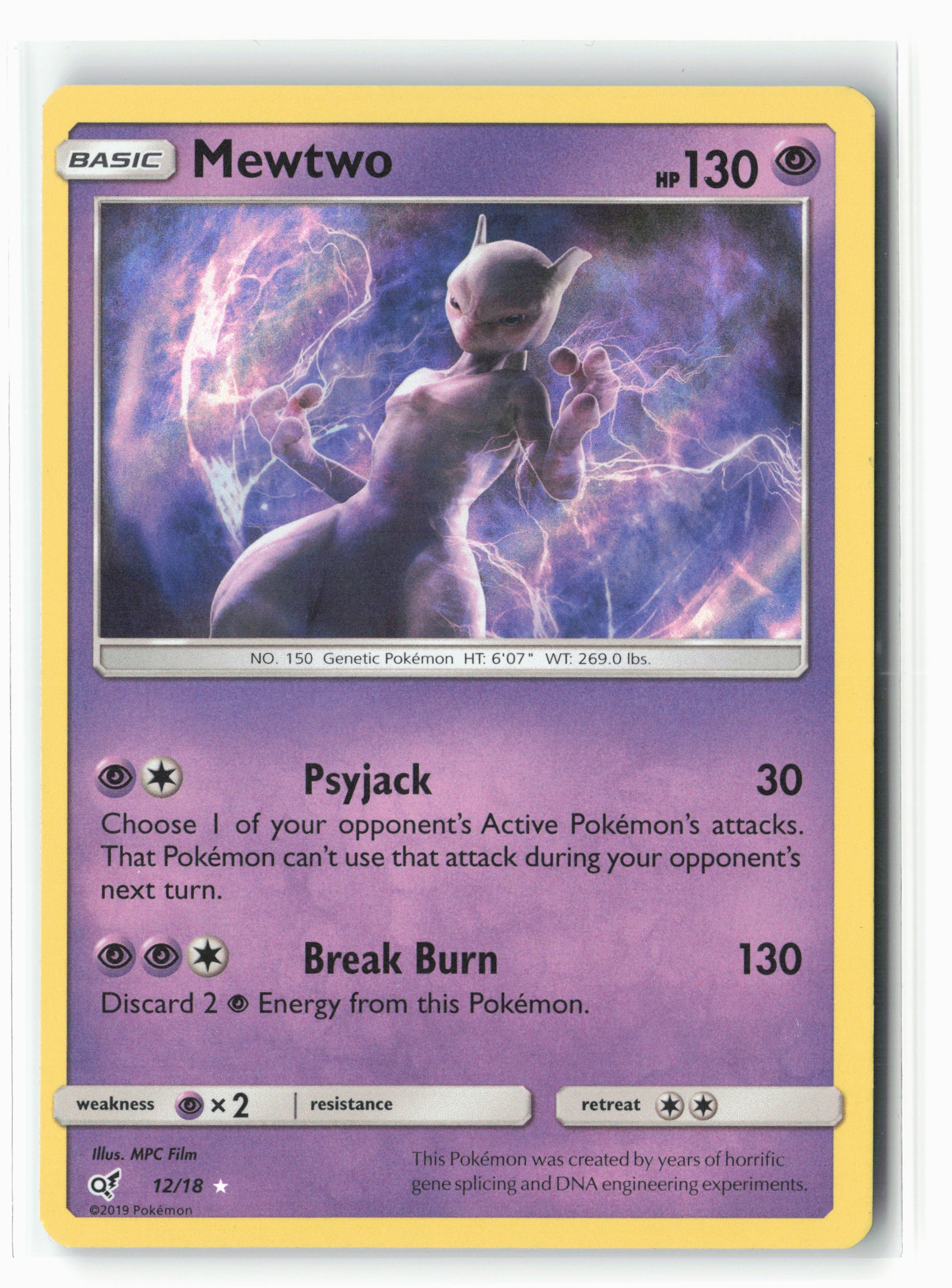 Detective Pikachu #12/18 Mewtwo Holo NM