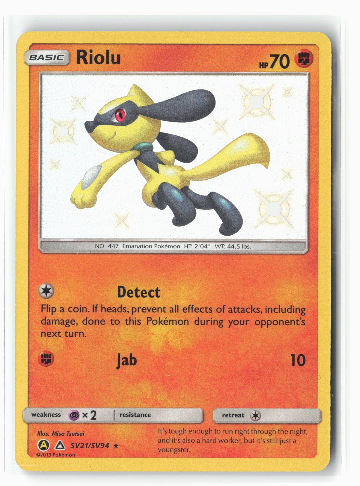 Hidden Fates: Shiny Vault #SV21/SV94 Riolu Holo NM