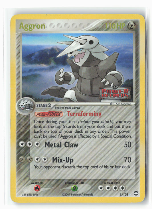 Power Keepers #1/108 Aggron Holo Stamped