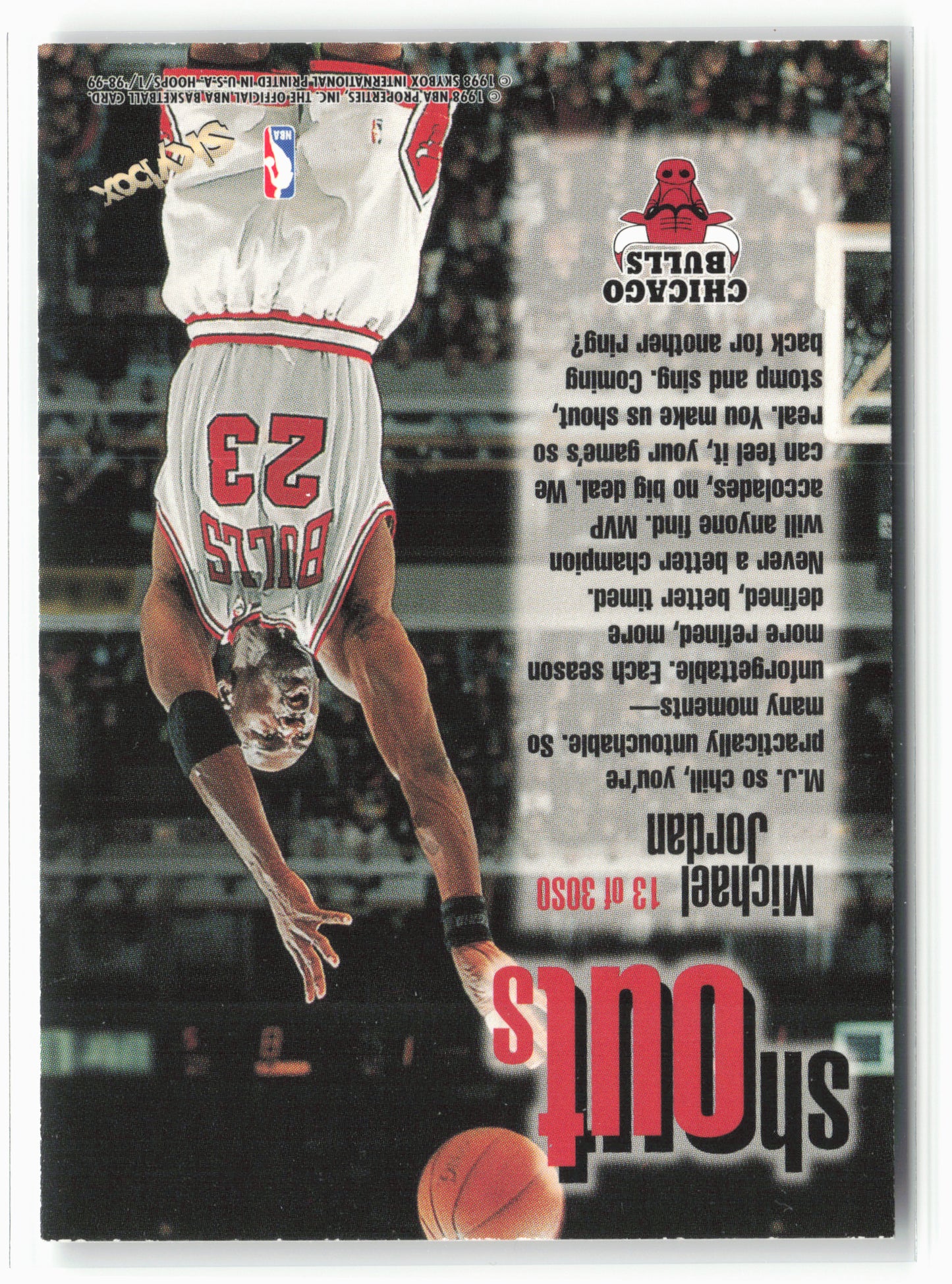 1998-99 Hoops #13 SO Michael Jordan Shout Outs NM
