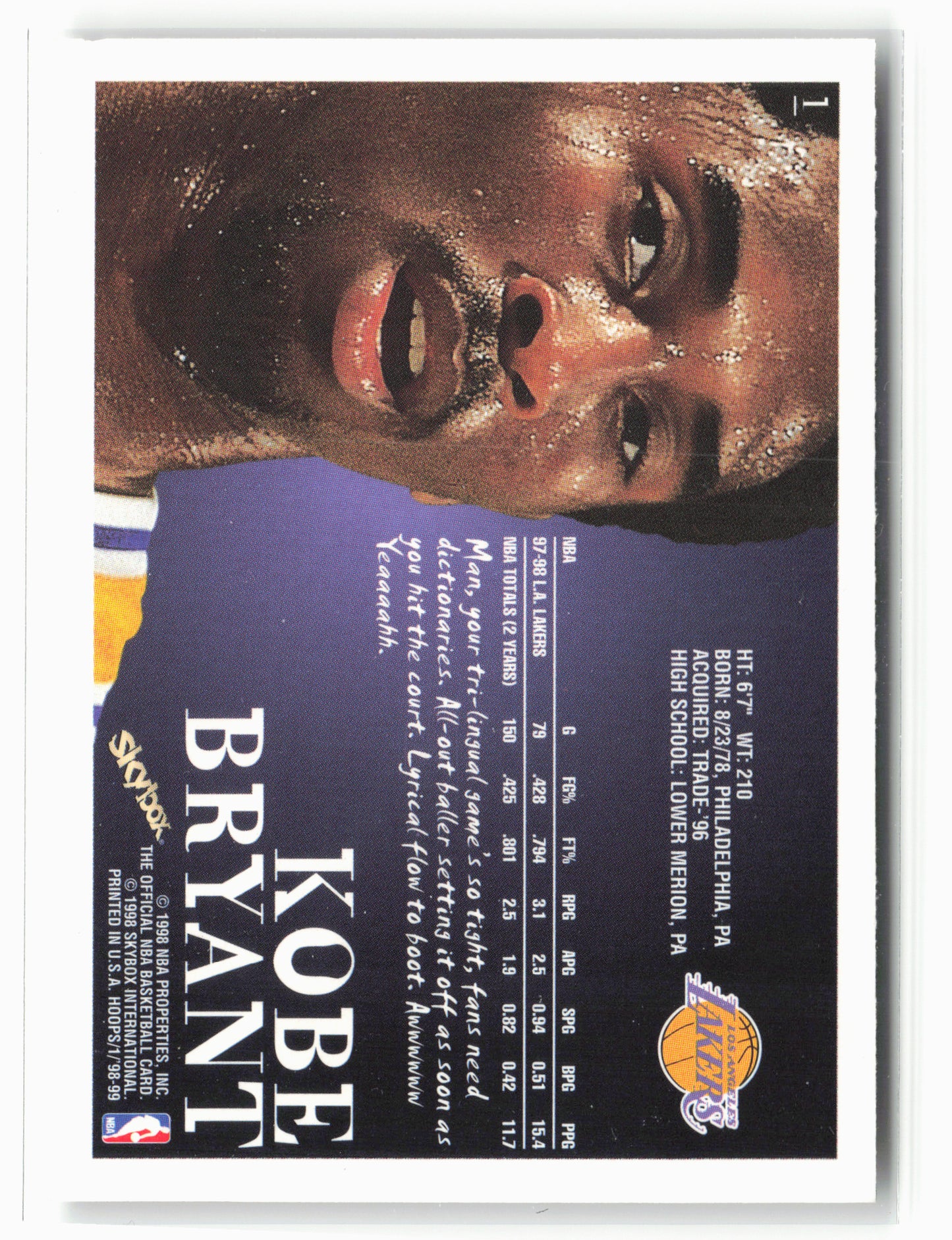1998-99 Hoops #1 Kobe Bryant