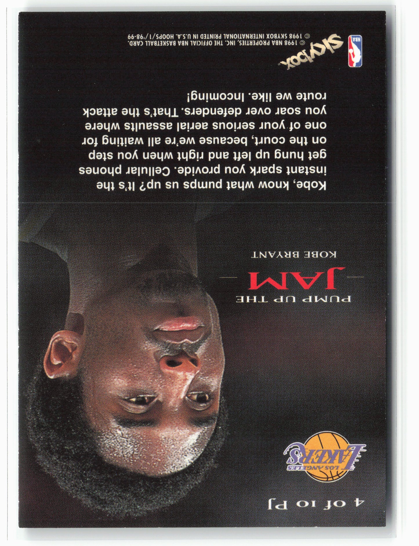 1998-99 Hoops #4 PJ Kobe Bryant Pump Up the Jam
