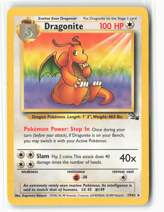 Fossil #19/62 Dragonite (19) NonHolo NM