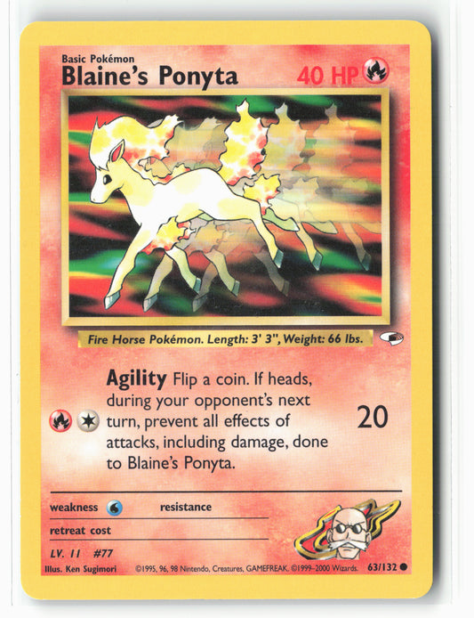 Gym Heroes #063/132 Blaine's Ponyta Nonholo - NM