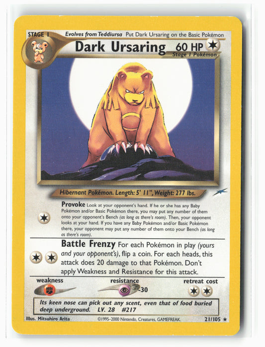 Neo Destiny #021/105 Dark Ursaring Non-Holo LP+