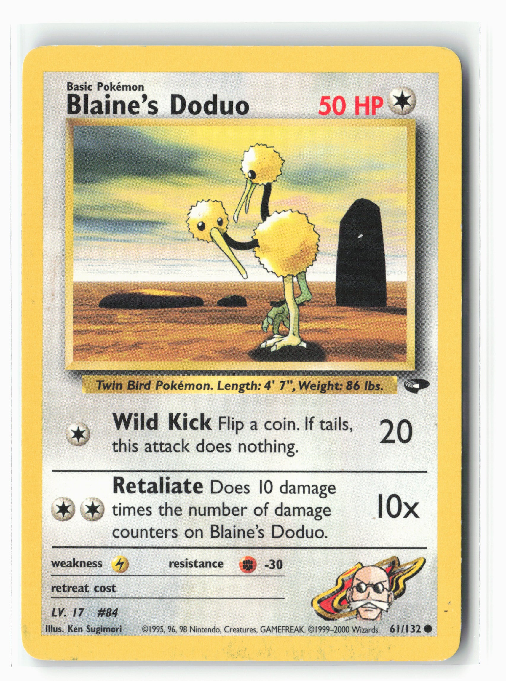 Gym Challenge #061/132 Blaine's Doduo Non-Holo LP+