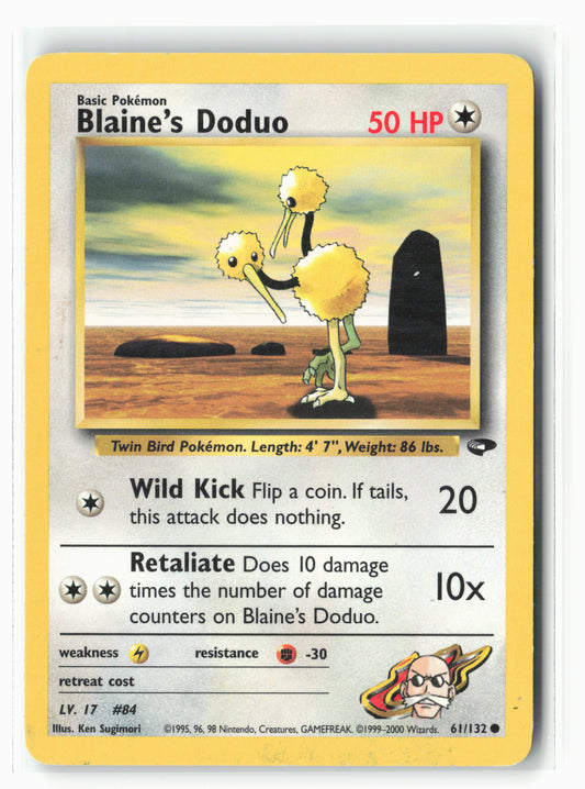 Gym Challenge #061/132 Blaine's Doduo Non-Holo LP+