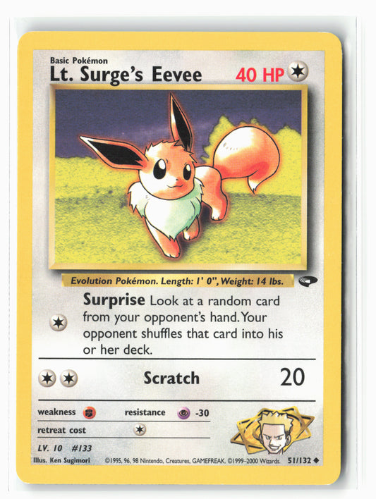 Gym Challenge #051/132 Lt. Surge's Eevee Non-Holo LP+