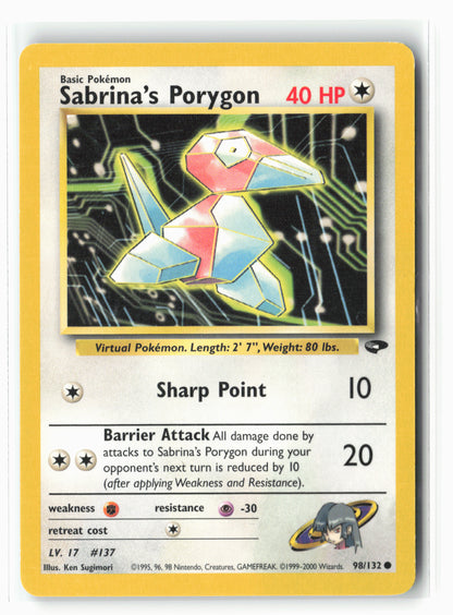 Gym Challenge #098/132 Sabrina's Porygon Non-Holo NM