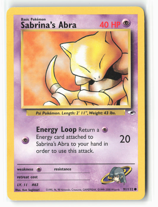 Gym Heroes #091/132 Sabrina's Abra Non-Holo LP+/NM