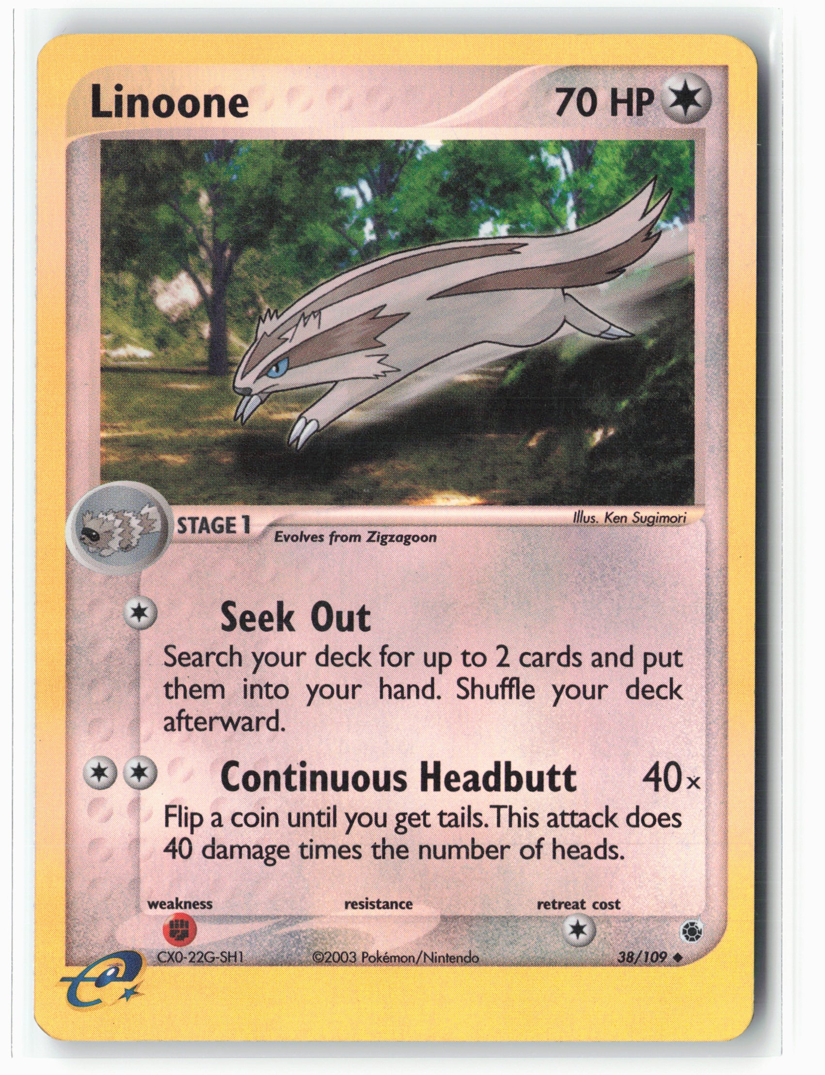 Ruby and Sapphire #38/109 Linoone Reverse Holo NM