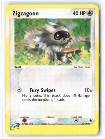 
Ruby and Sapphire #79/109 Zigzagoon Reverse Holo LP+