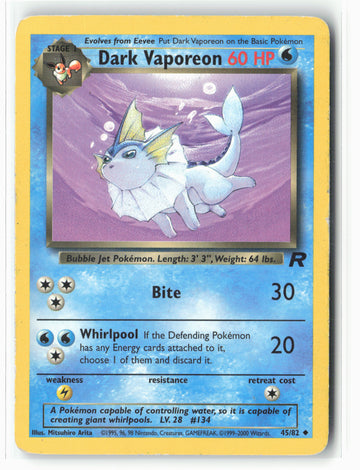 Team Rocket #45/82 Dark Vaporeon Non-Holo MP