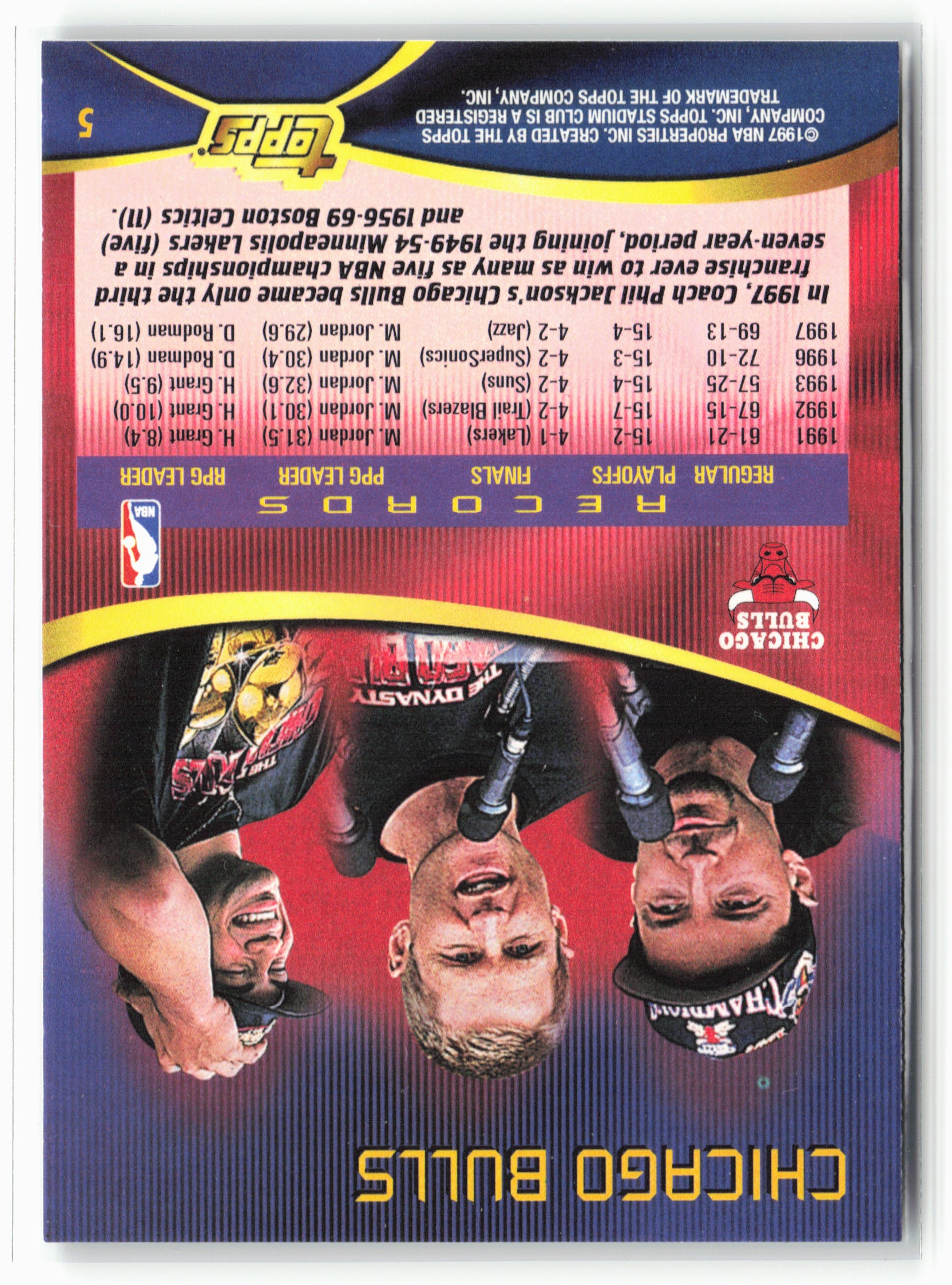 1997-98 Stadium Club #5 Bulls - Team of the 90s NM 1