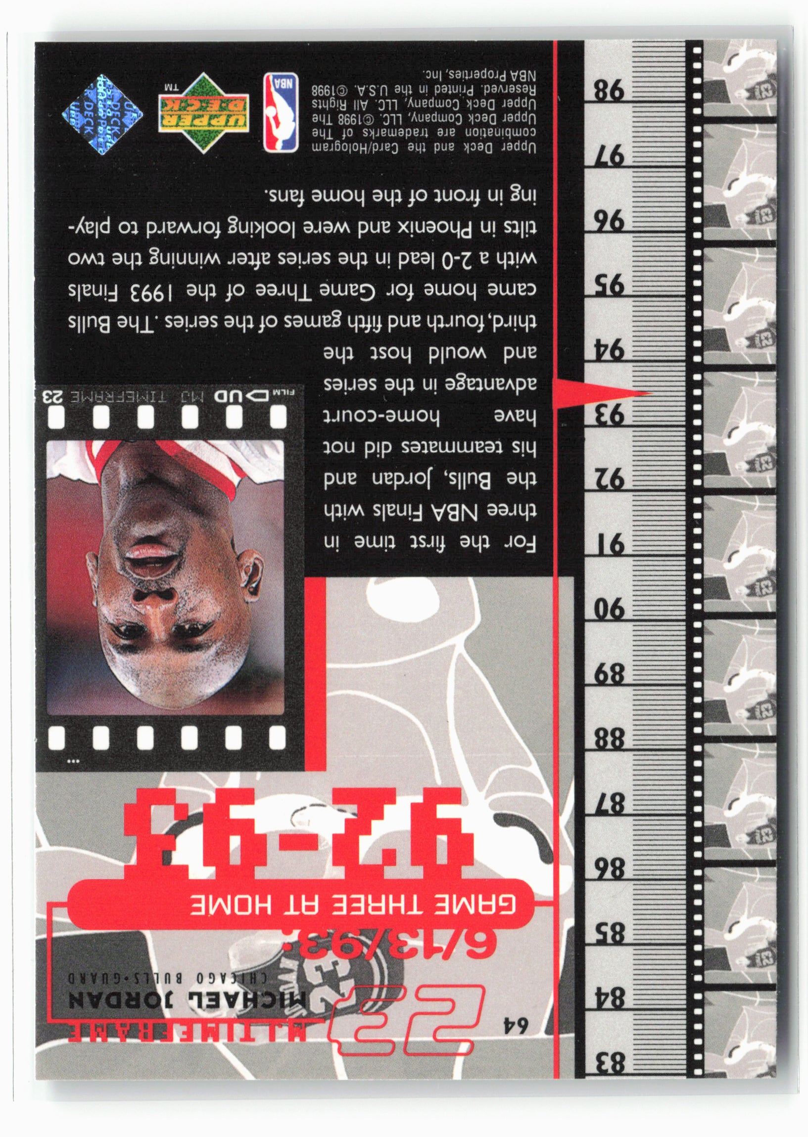 1998 Upper Deck Michael Jordan Living Legend #64 Michael Jordan