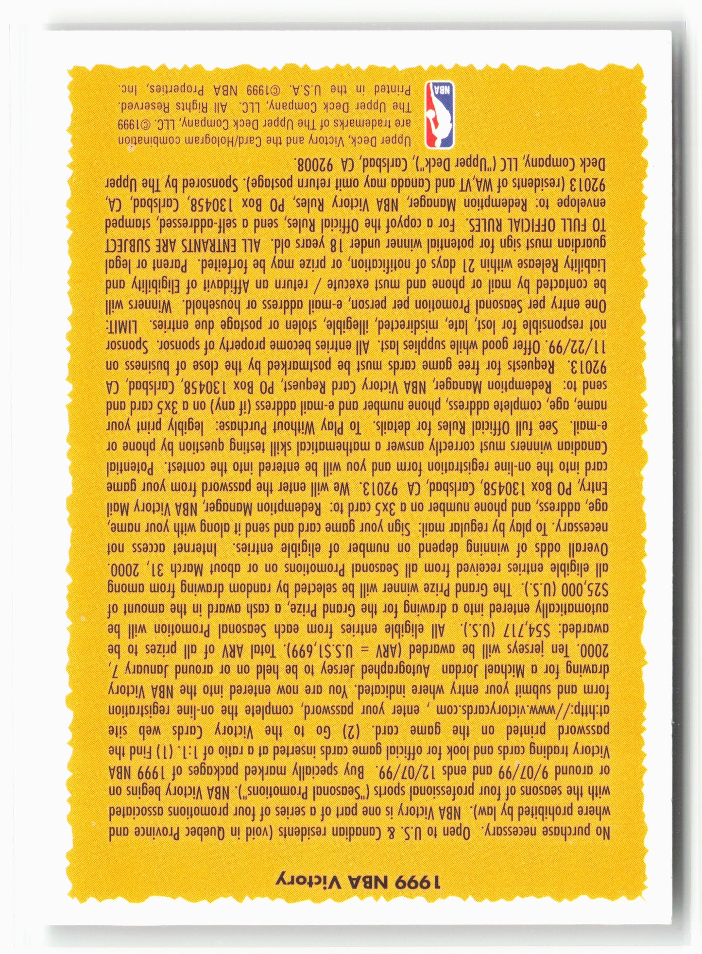 1999-00 Upper Deck Victory #NNO Michael Jordan NM