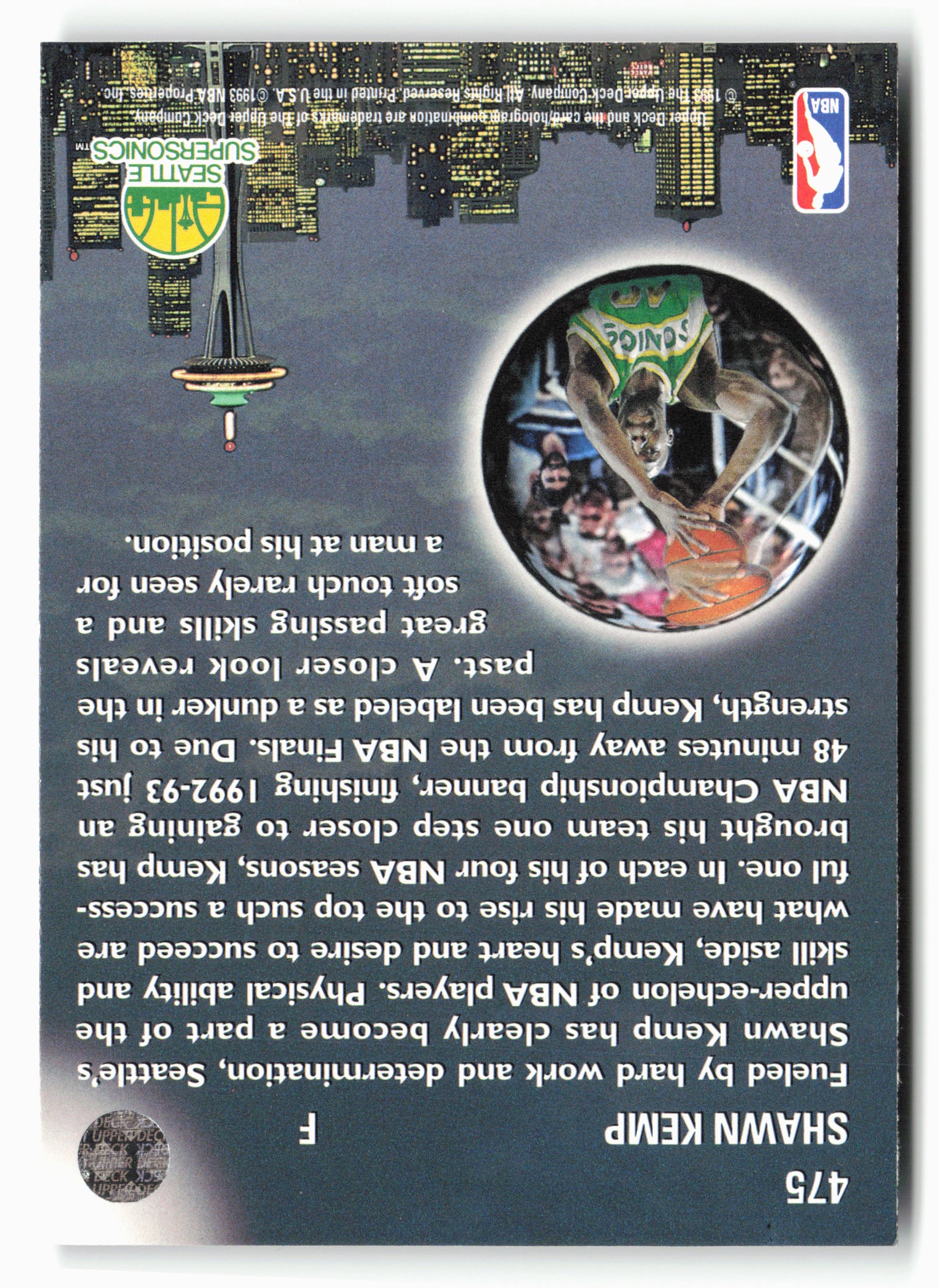 1993-94 Upper Deck #475 Shawn Kemp