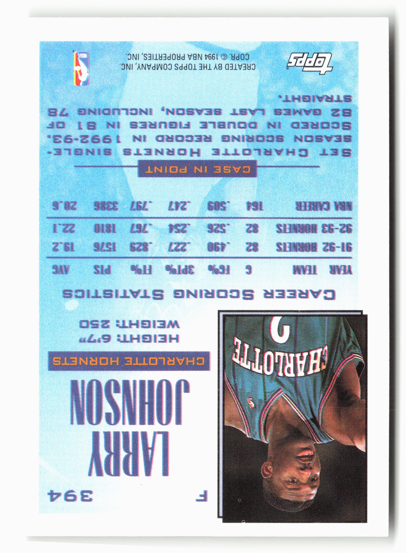 1993-94 Topps #394 Larry Johnson
