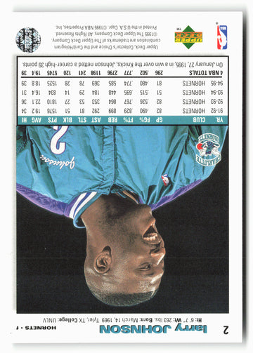 1995-96 Collector's Choice #2 Larry Johnson Player's Club