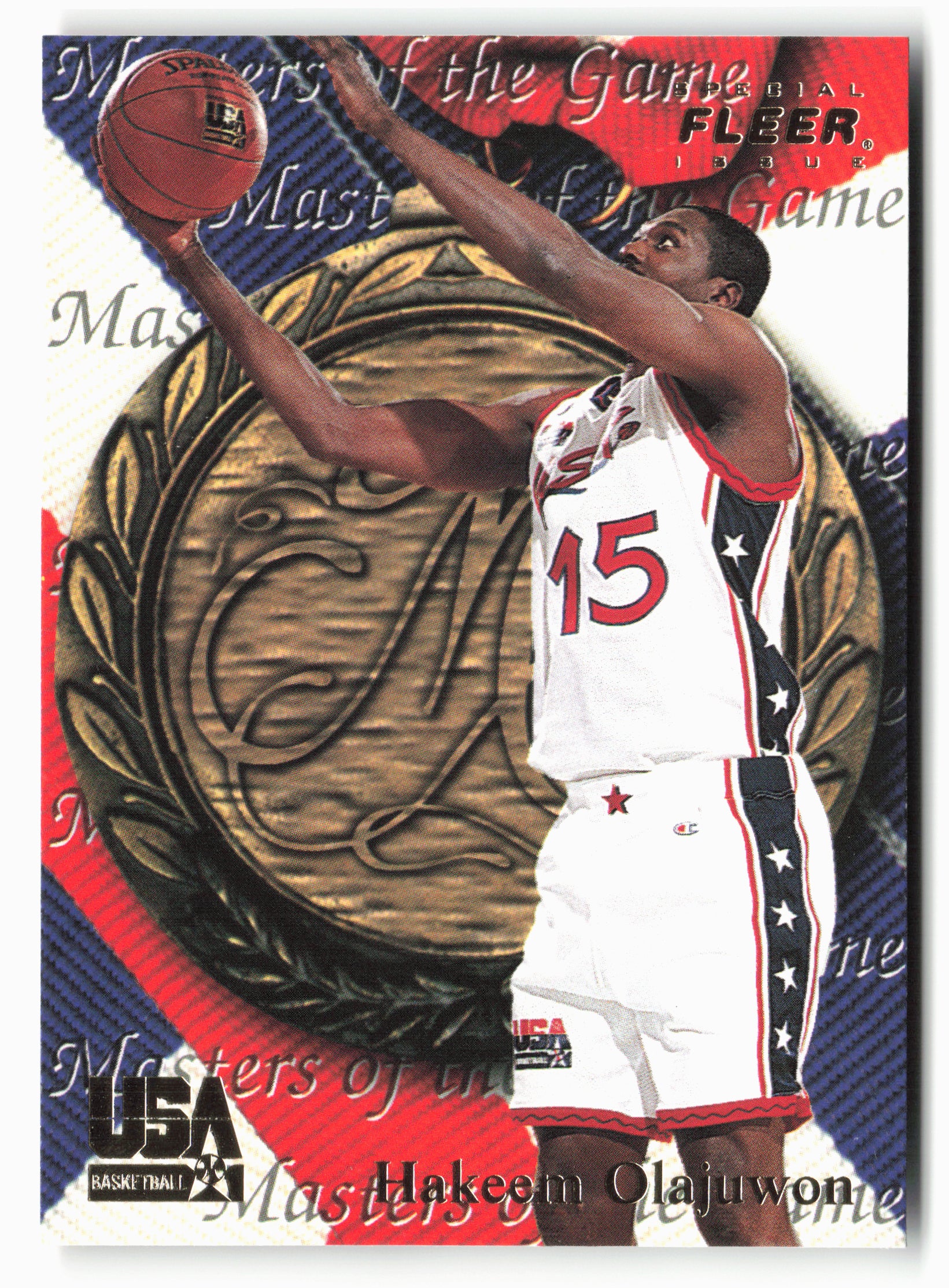 1996 Fleer USA #35 Hakeem Olajuwon
