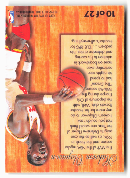 1995-96 Fleer #10 Hakeem Olajuwon Flair Hardwood Leader
