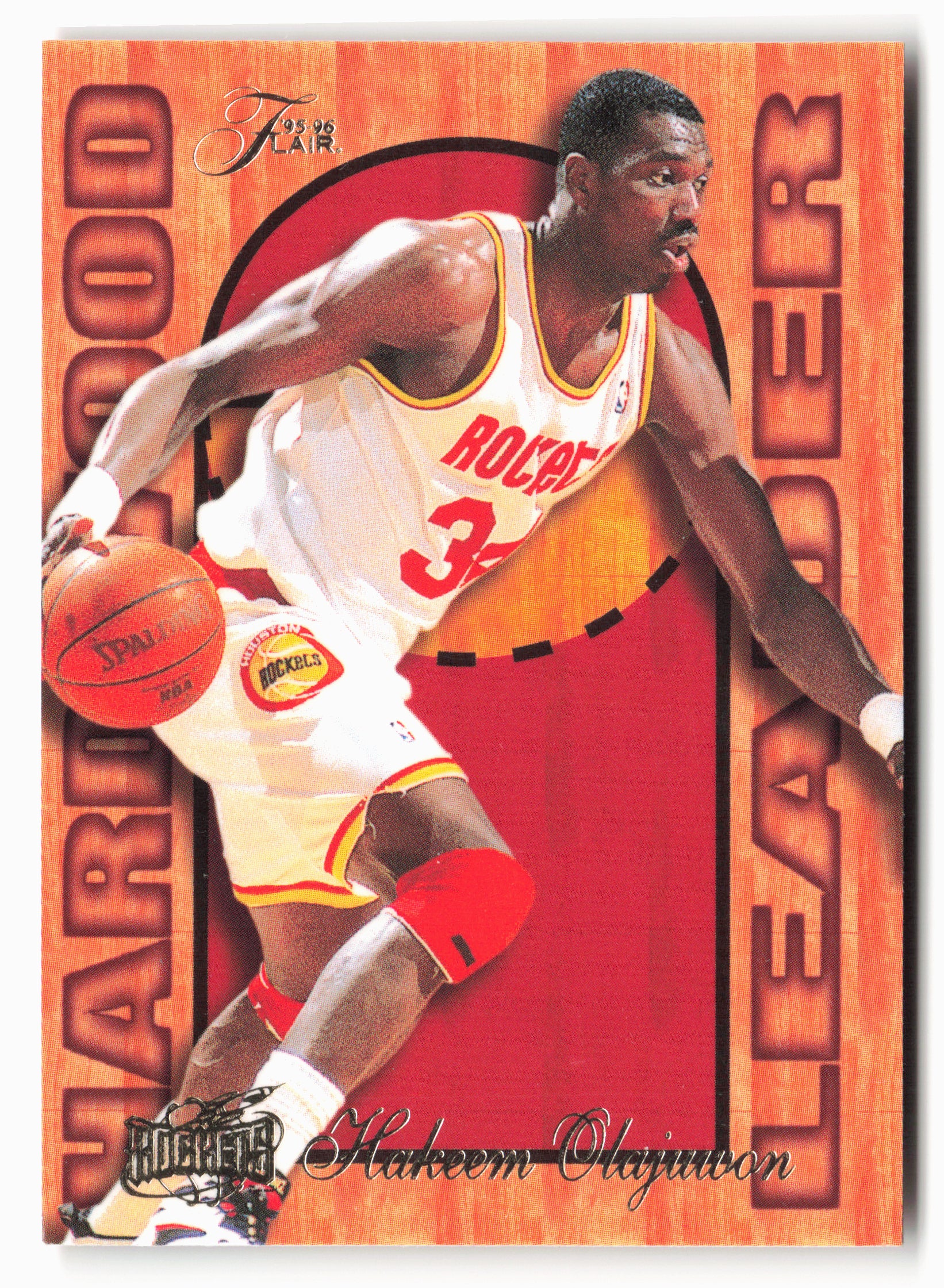 1995-96 Fleer #10 Hakeem Olajuwon Flair Hardwood Leader