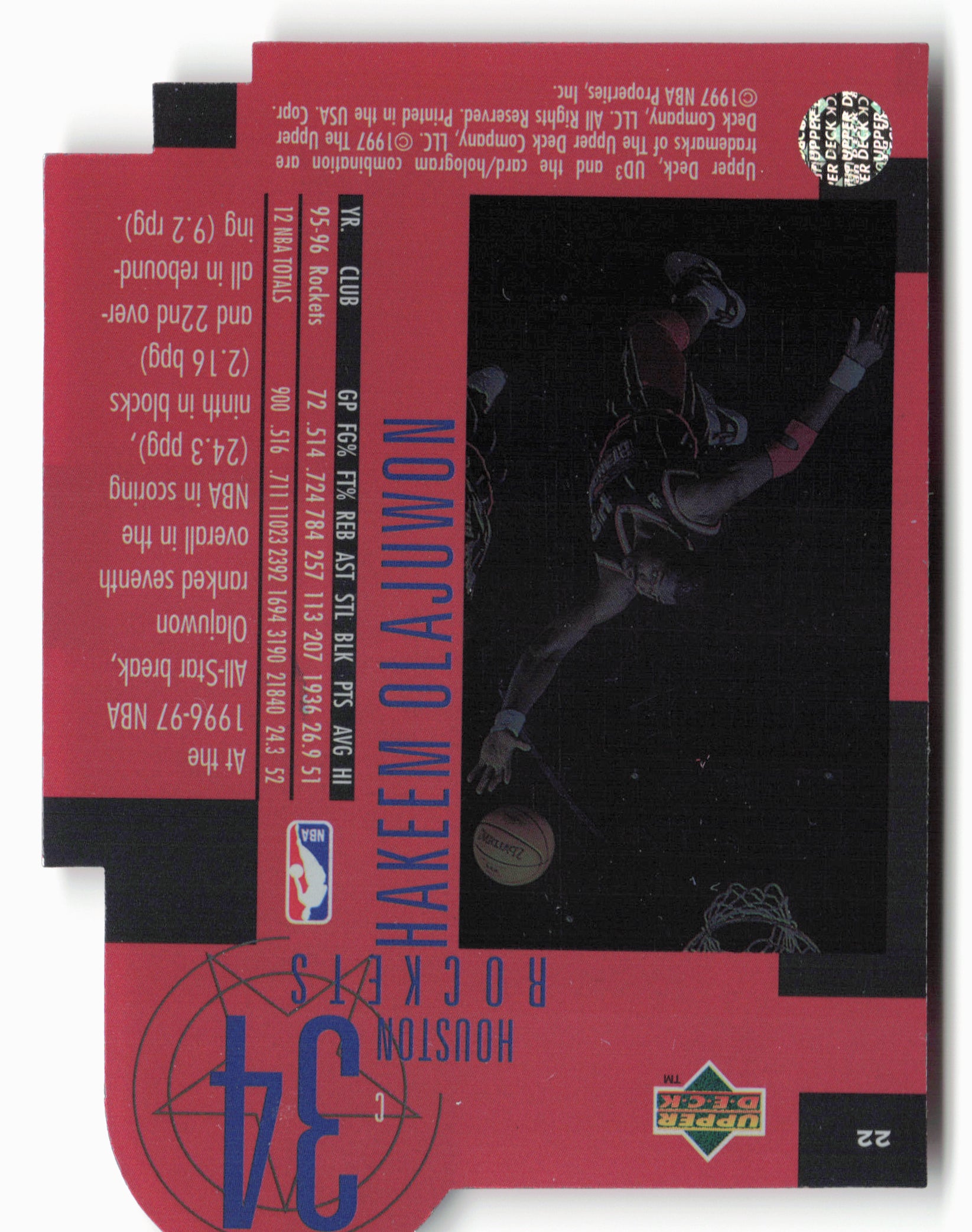 1996-97 Upper Deck UD3 #22 Hakeem Olajuwon