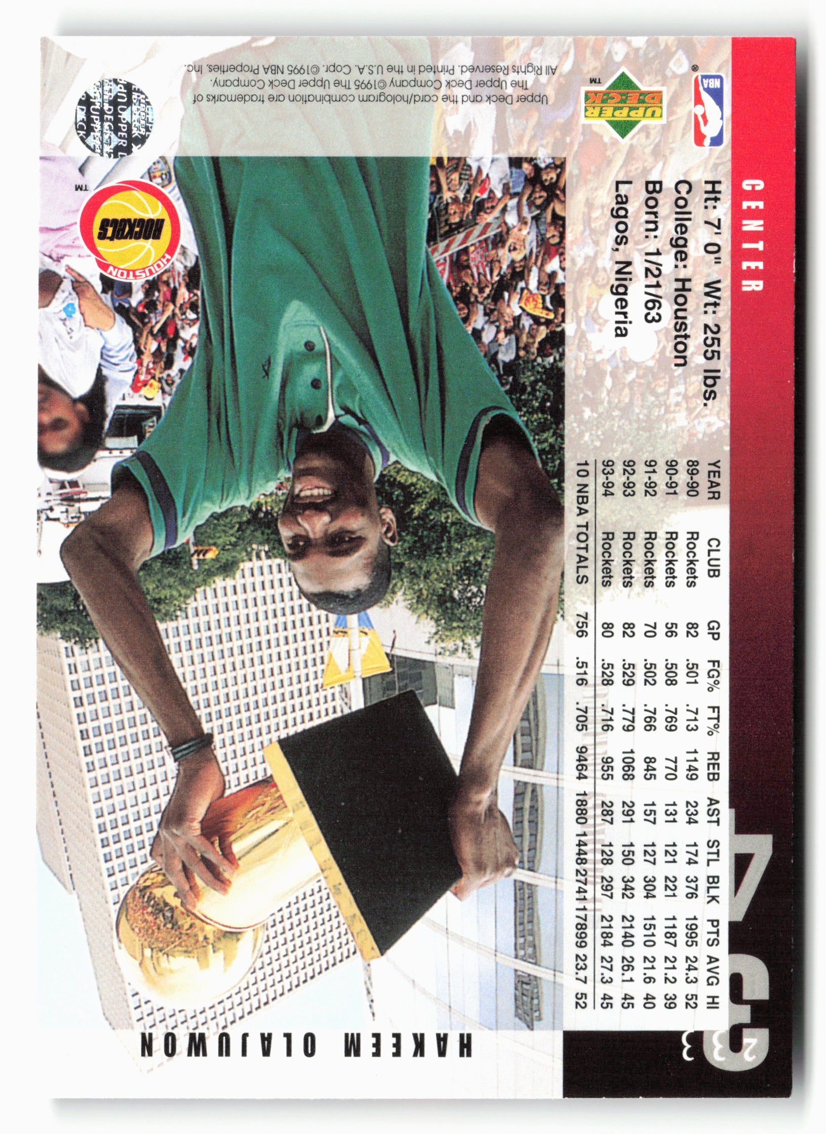 1994-95 Upper Deck #233 Hakeem Olajuwon