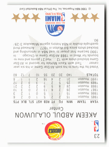 1990-91 Hoops #23 Akeem Olajuwon