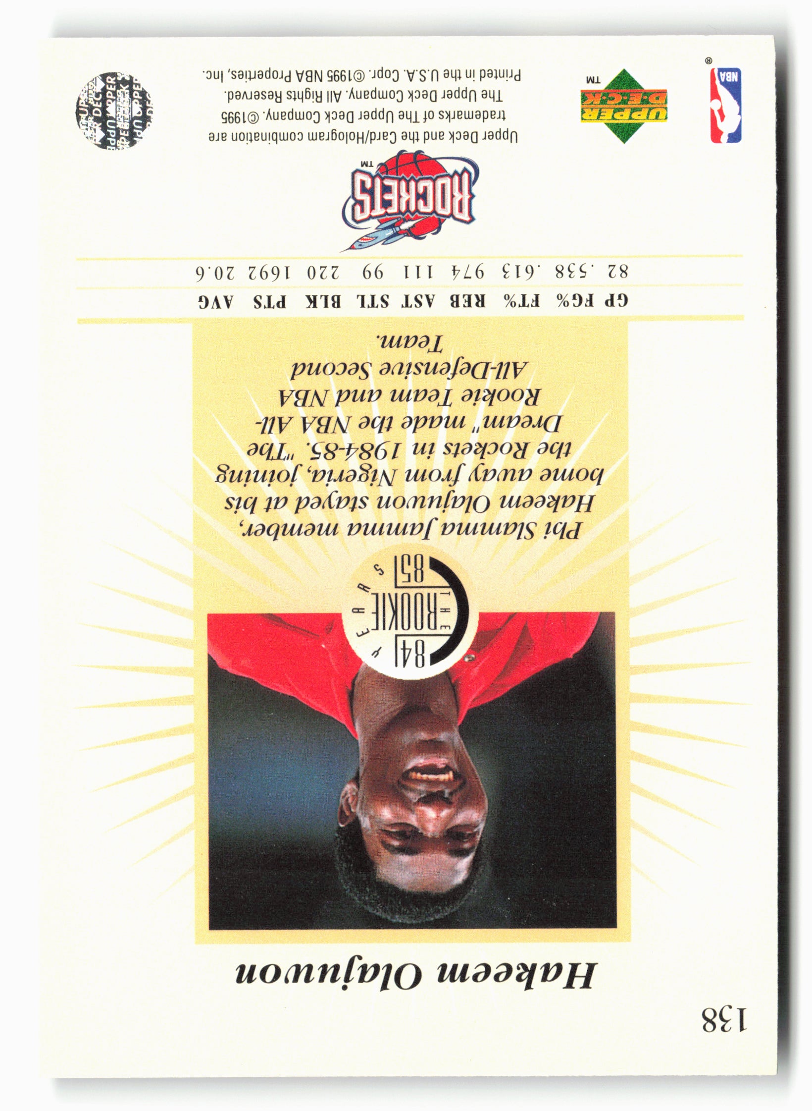1995-96 Upper Deck #138 Hakeem Olajuwon