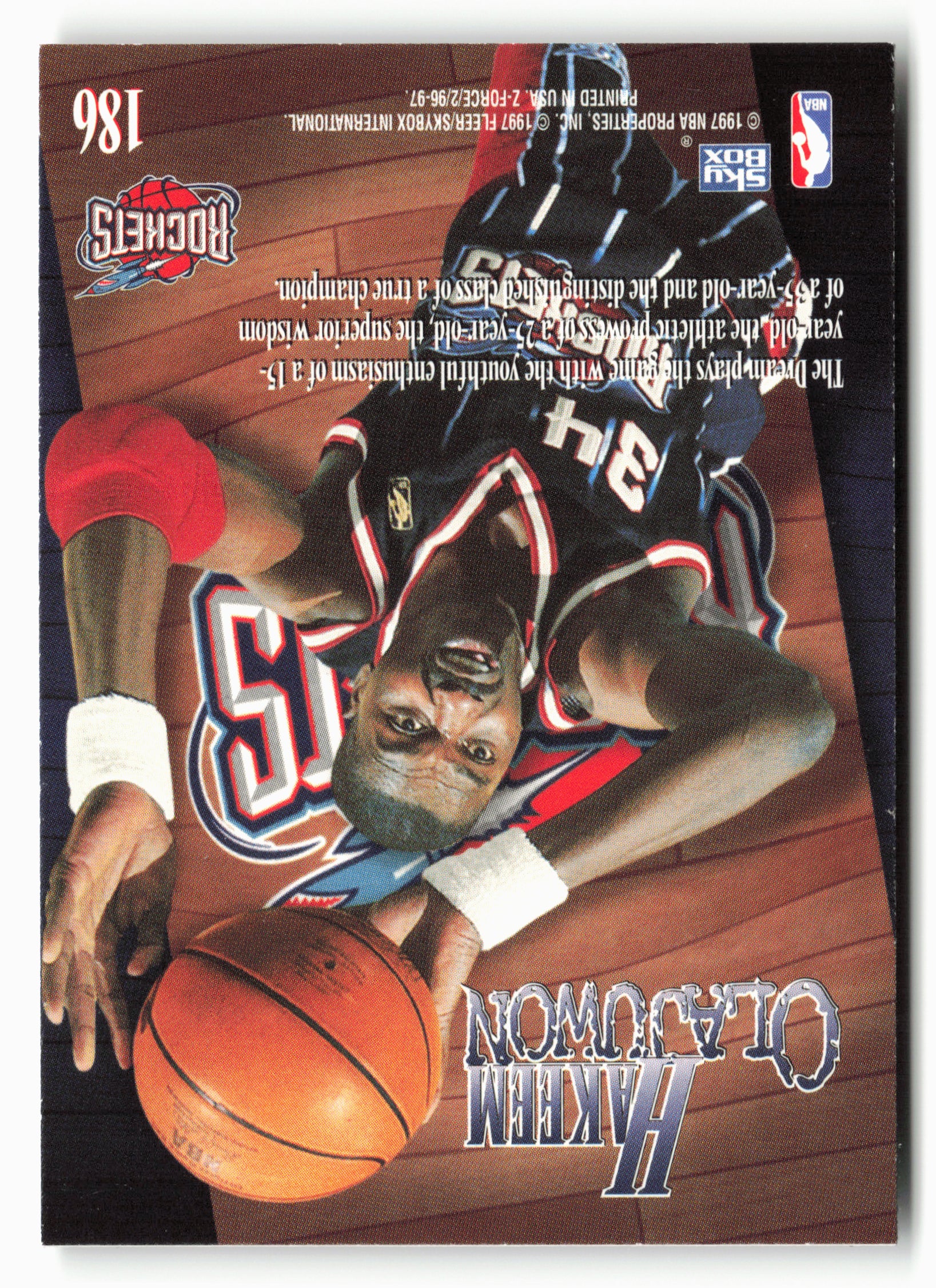 1996-97 SkyBox Z-Force #186 Hakeem Olajuwon