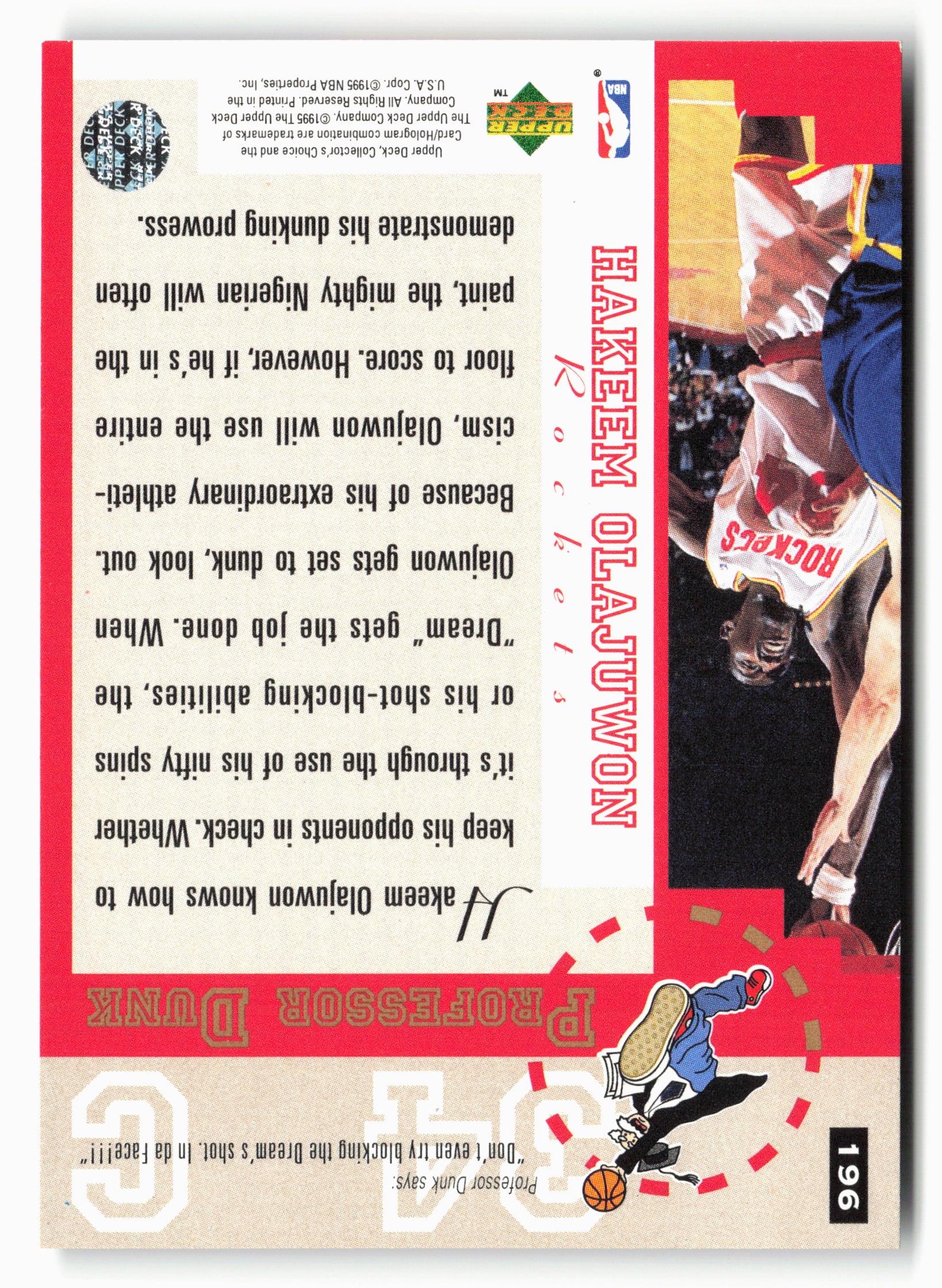 1995-96 Collector's Choice #196 Hakeem Olajuwon Player's Club