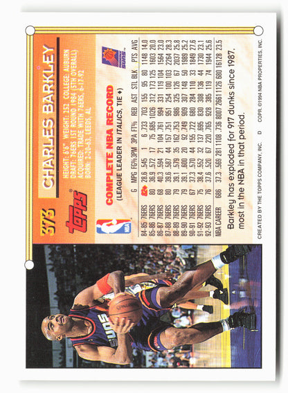 1993-94 Topps #373 Charles Barkley Gold