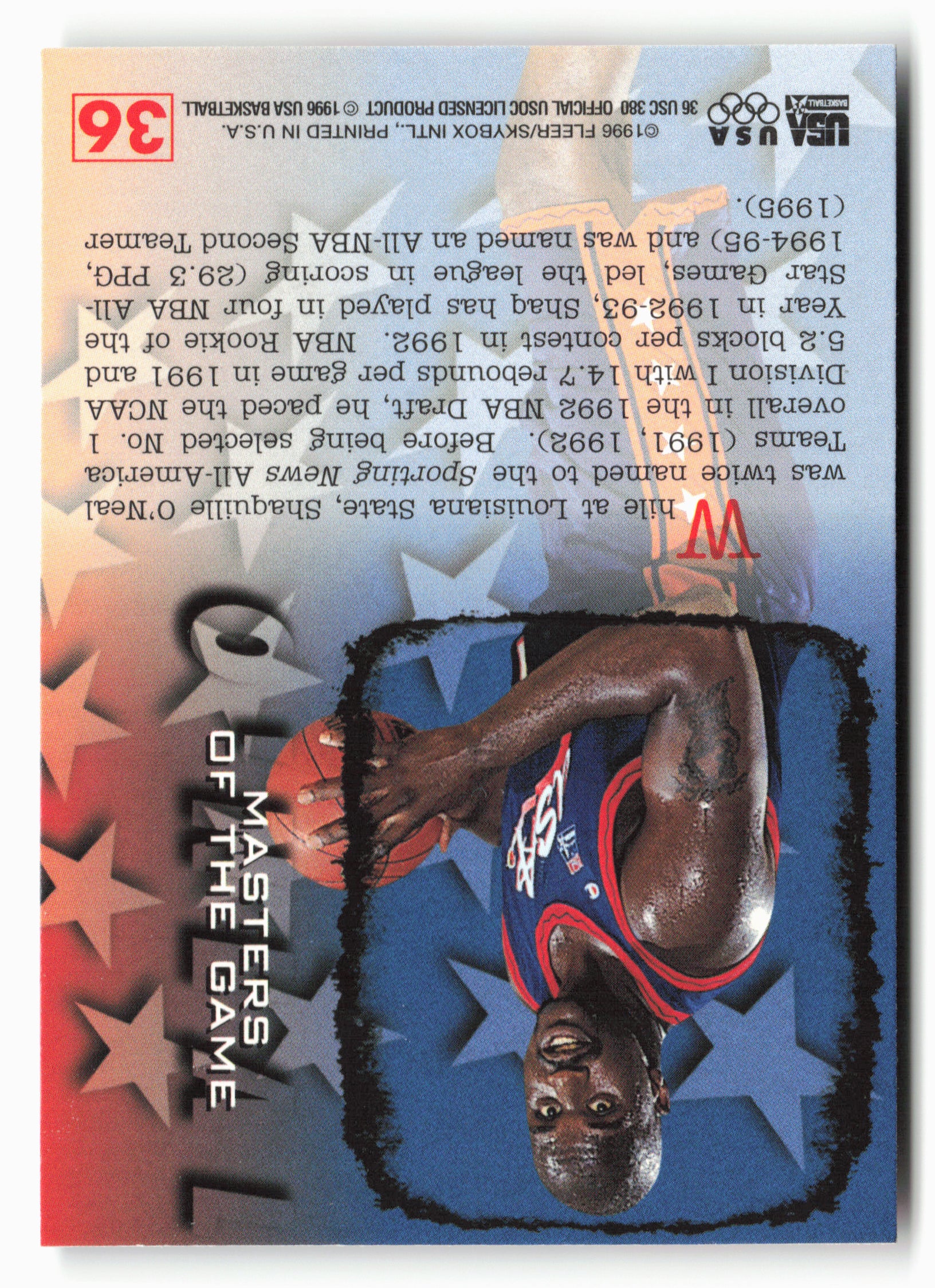 1996 Fleer USA #36 Shaquille O'Neal