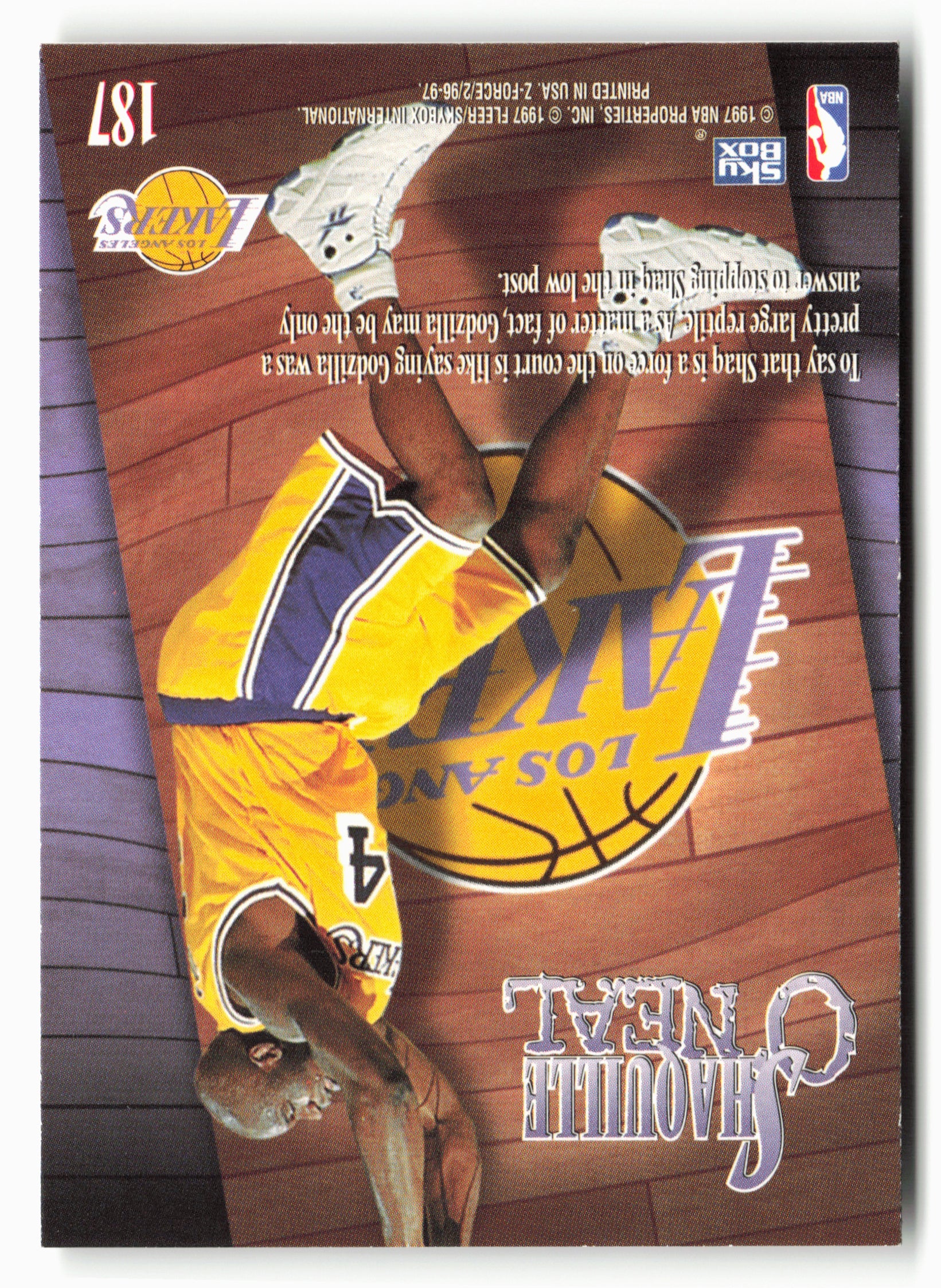 1996-97 SkyBox Z-Force #187 Shaquille O'Neal