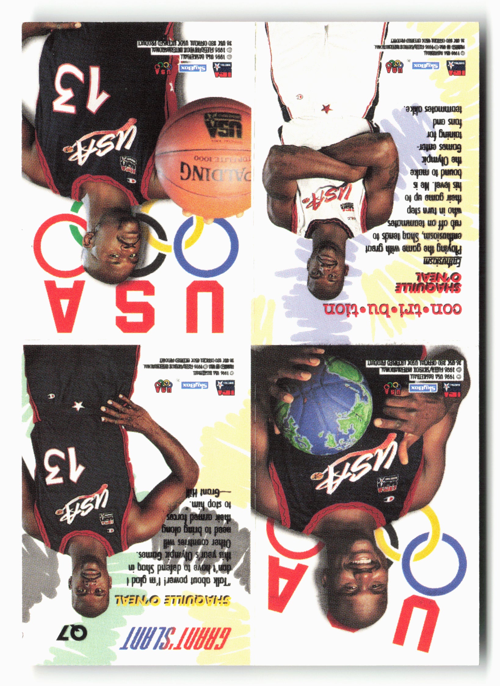 1996 SkyBox USA #Q7 Shaquille O'Neal Quads