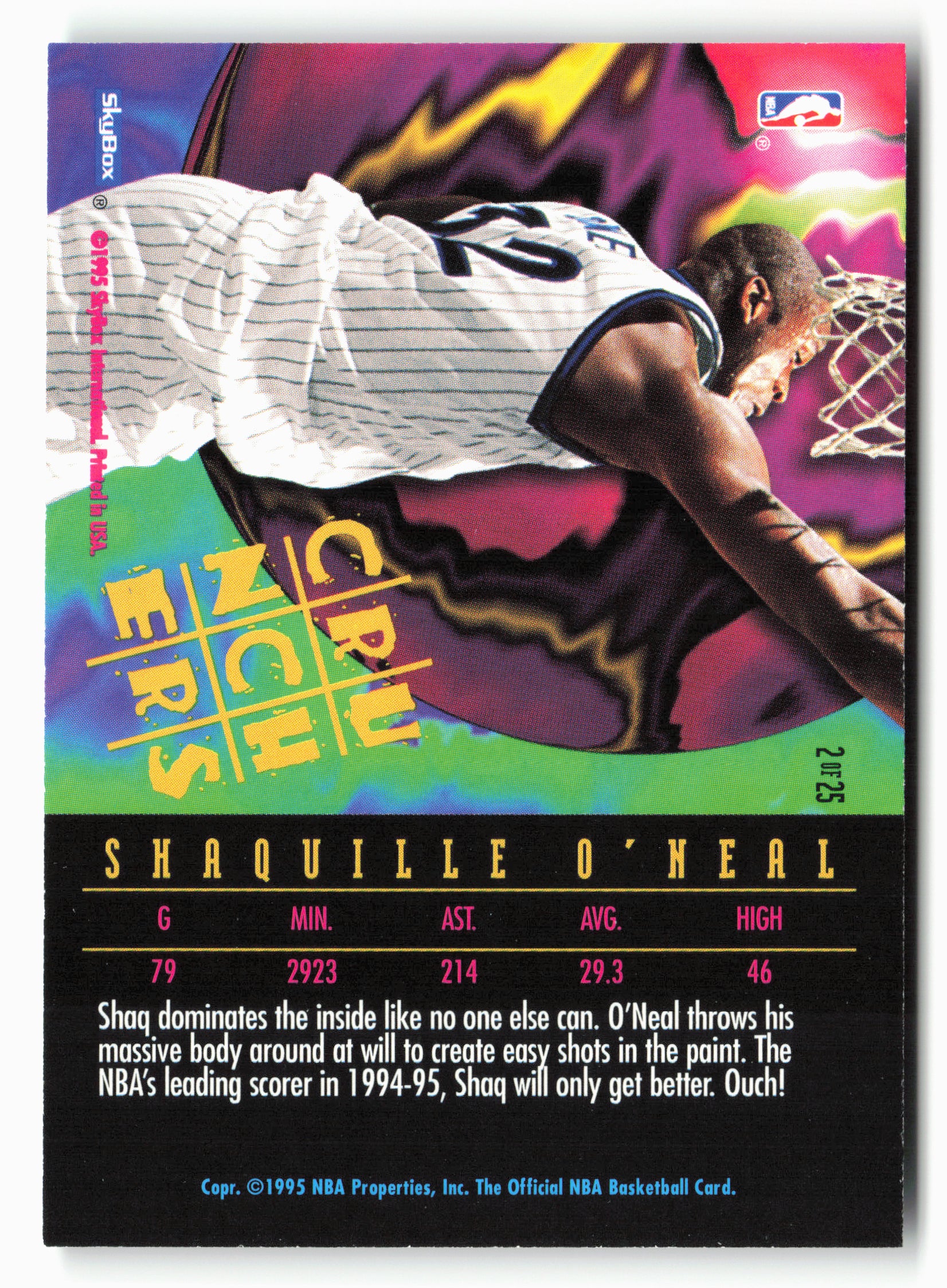 1995-96 Hoops #2 Shaquille O'Neal Number Crunchers