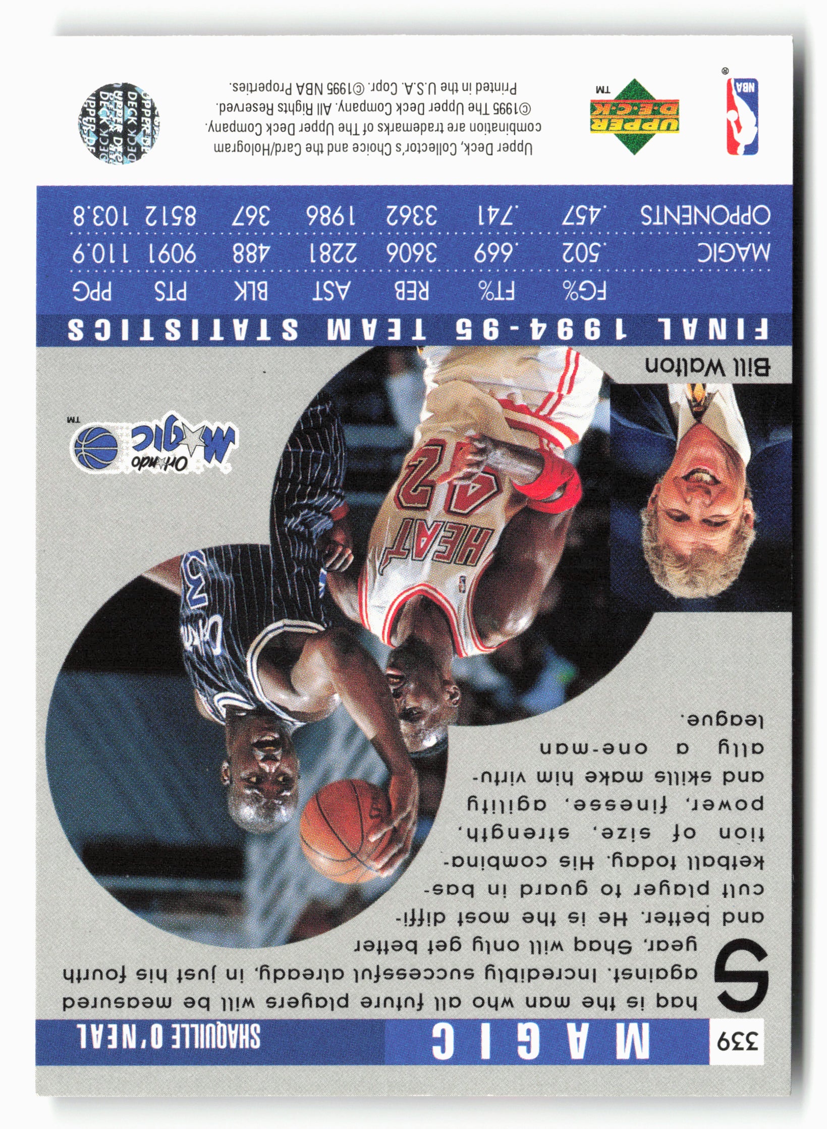 1995-96 Collector's Choice #339 Shaquille O'Neal