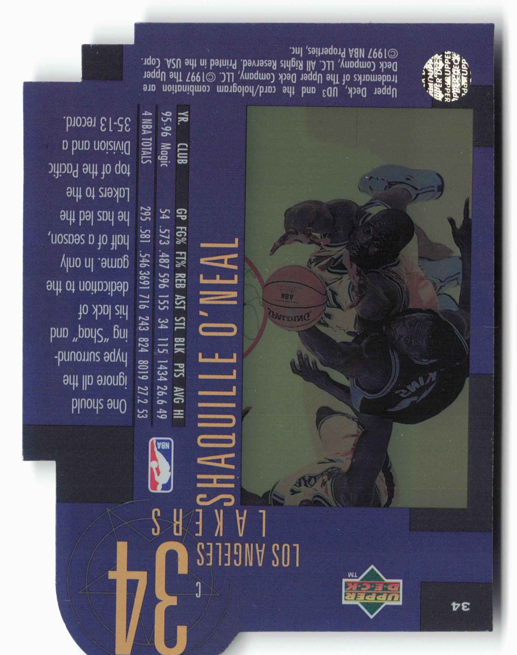 1996-97 Upper Deck UD3 #34 Shaquille O'Neal