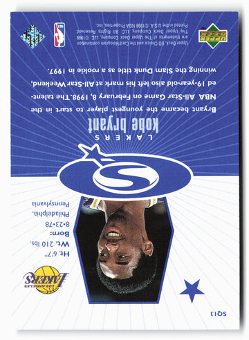 1998-99 UD Choice #SQ13 Kobe Bryant StarQuest Blue