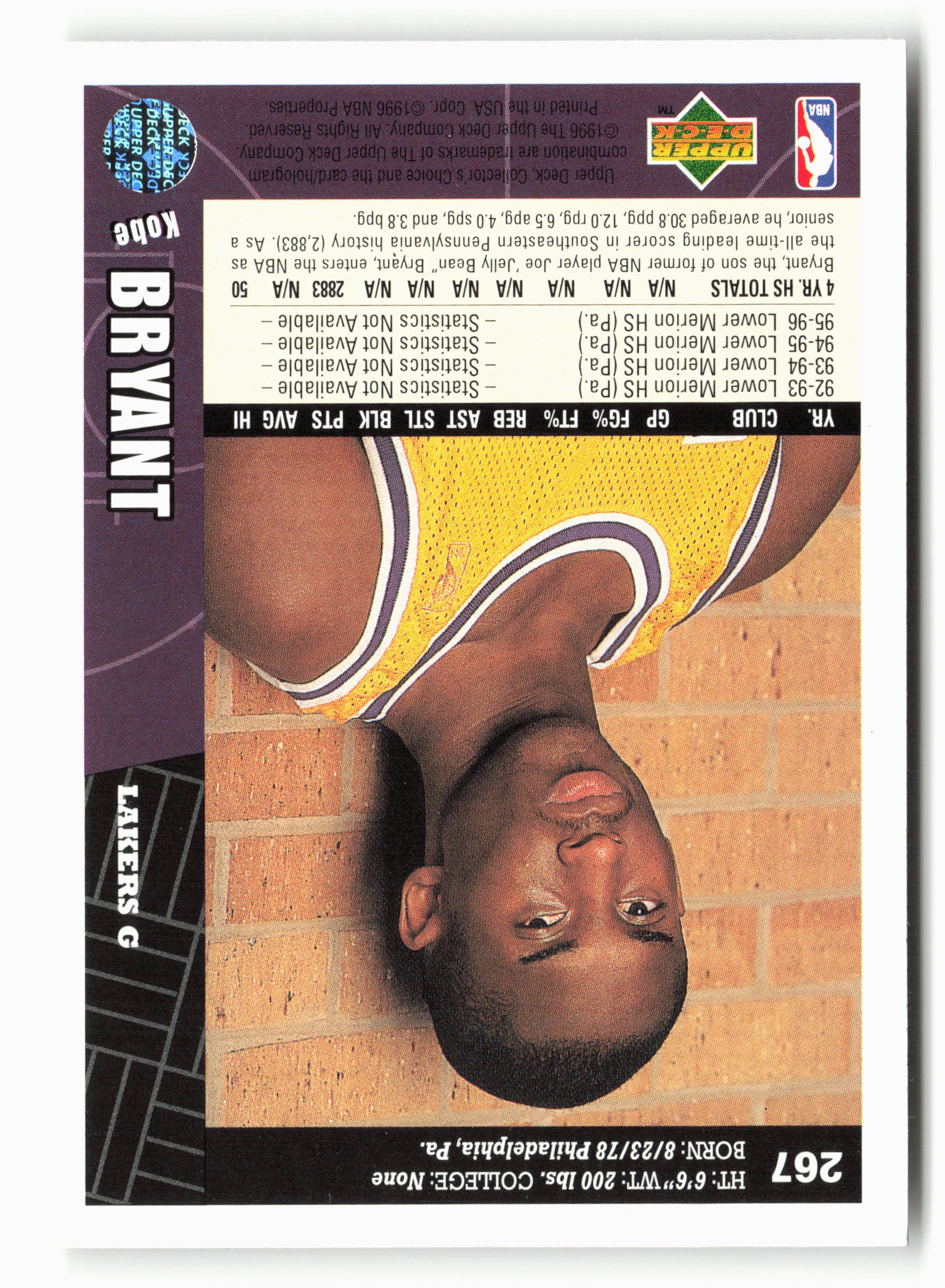 1996-97 Collector's Choice #267 Kobe Bryant