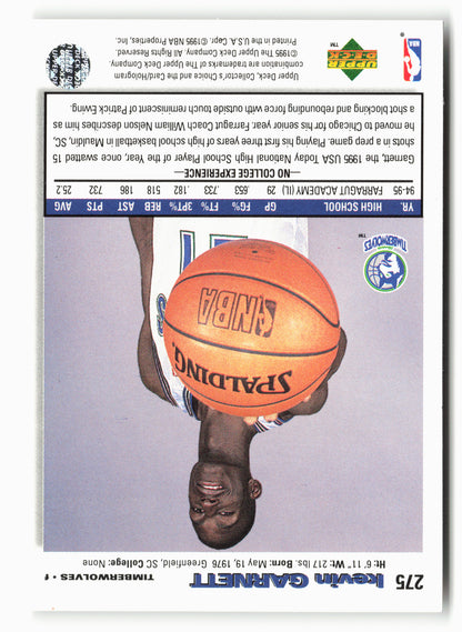 1995-96 Collector's Choice #275 Kevin Garnett