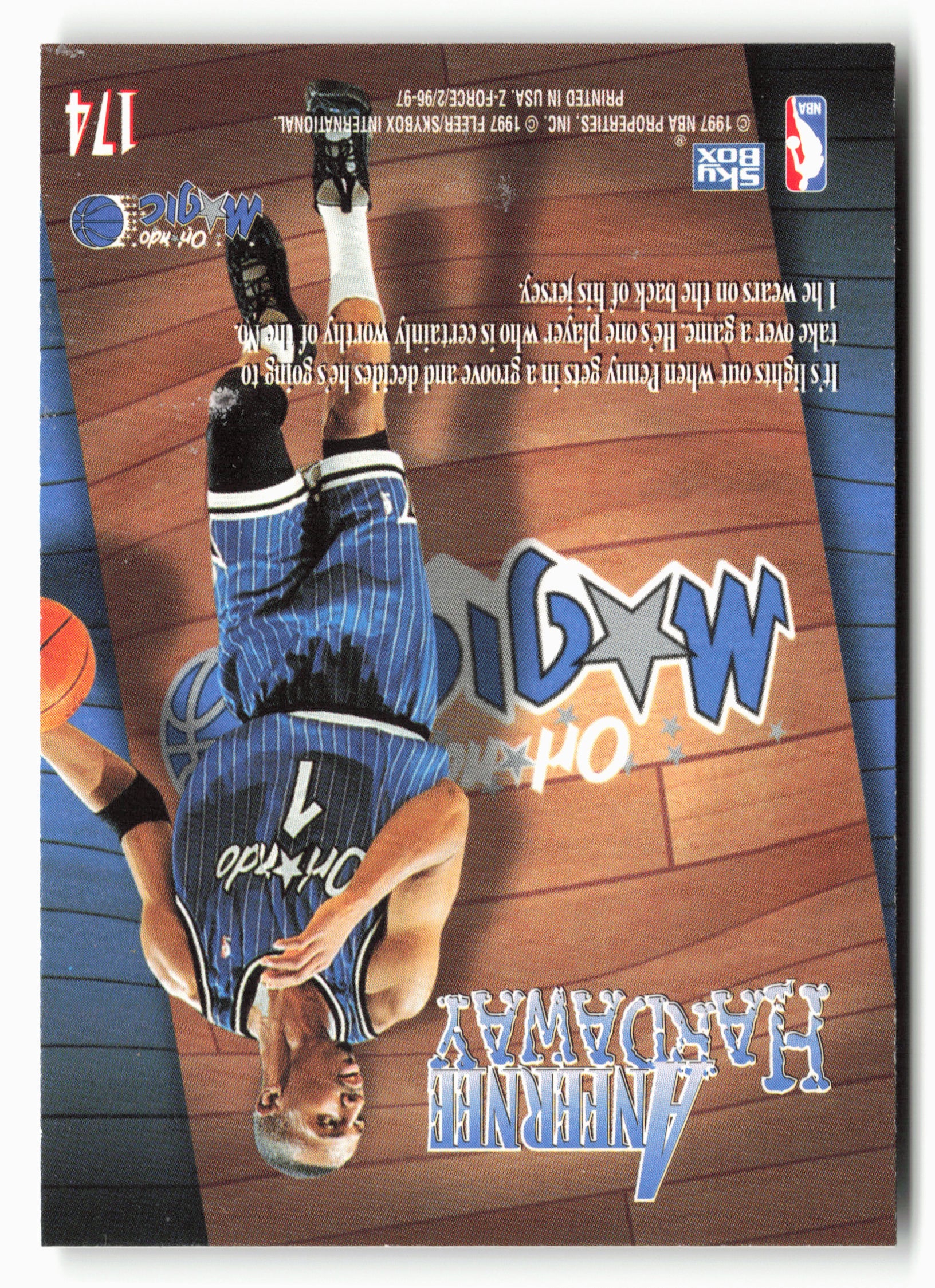 1996-97 SkyBox Z-Force #174 Anfernee Hardaway