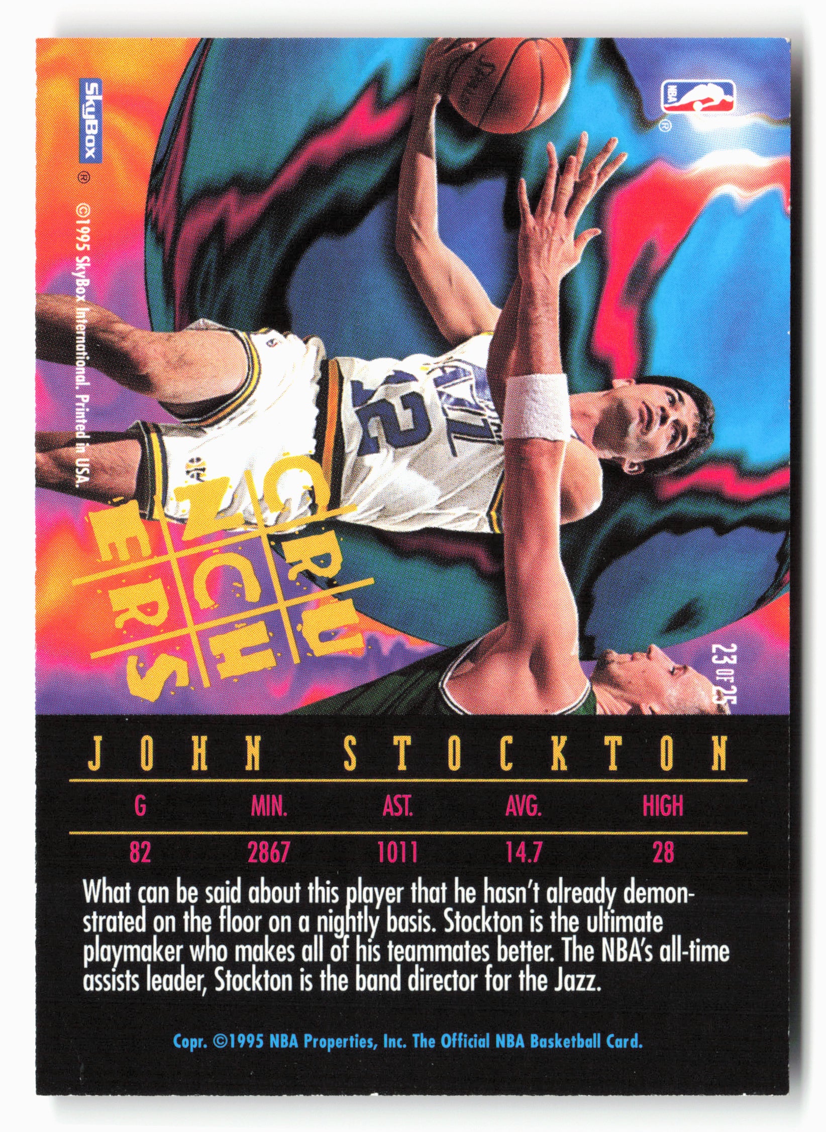 1995-96 Hoops #23 John Stockton Number Crunchers