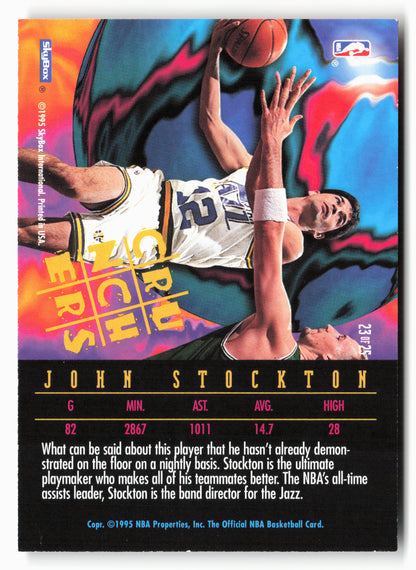 1995-96 Hoops #23 John Stockton Number Crunchers