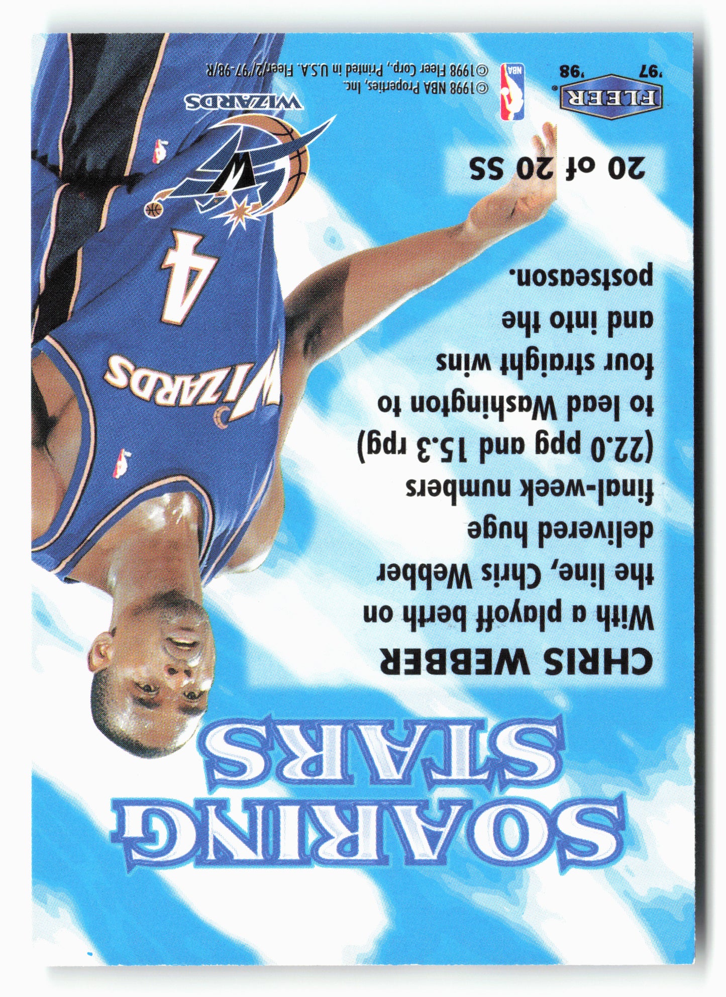 1997-98 Fleer #20SS Chris Webber Soaring Stars