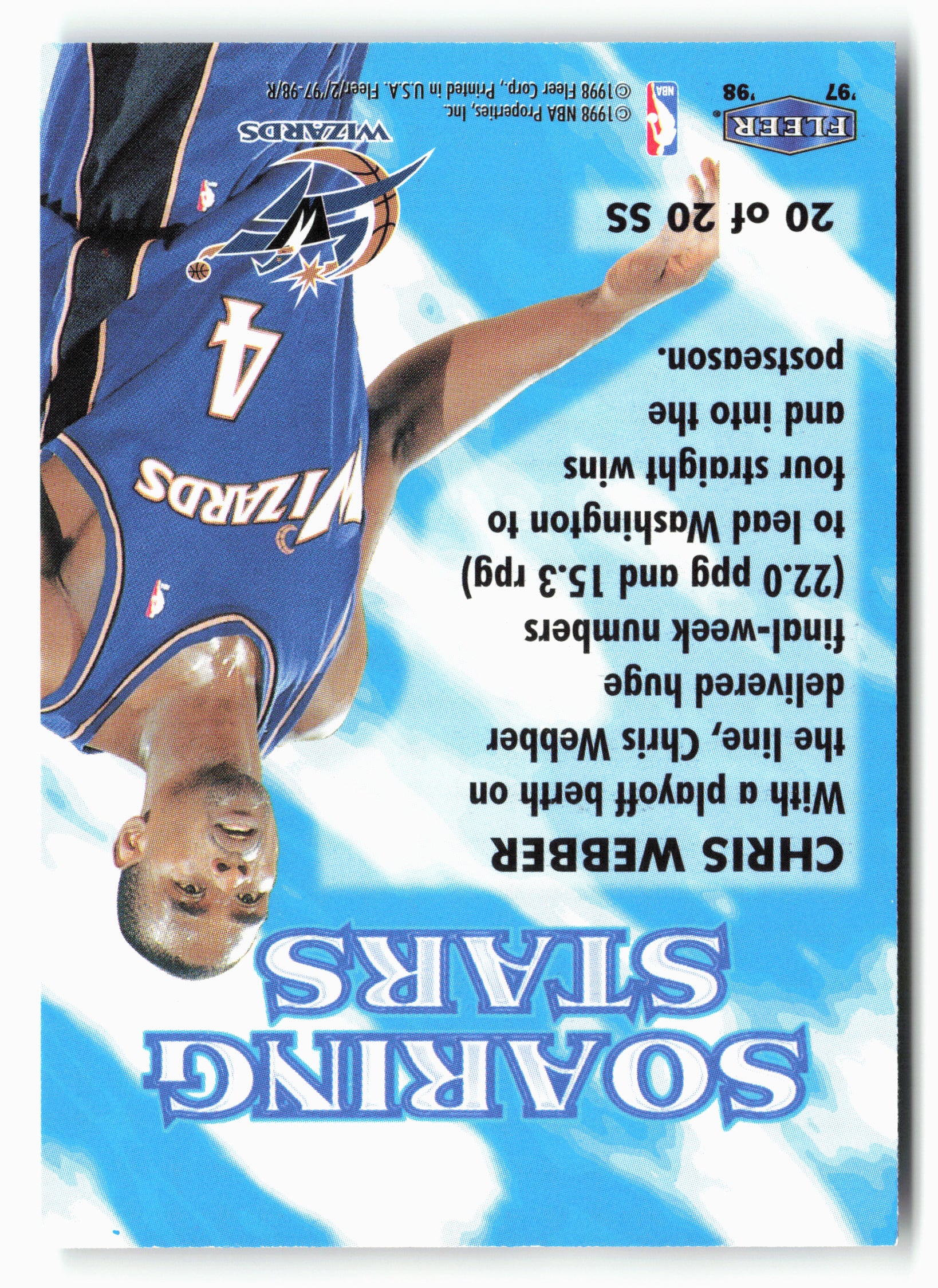 1997-98 Fleer #20SS Chris Webber Soaring Stars