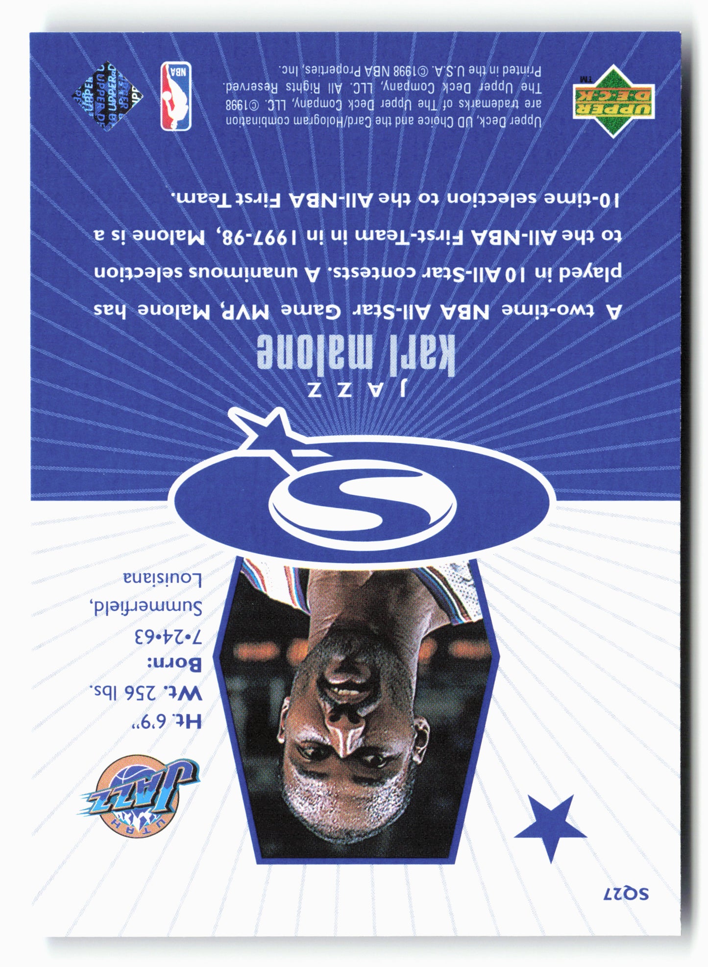 1998-99 UD Choice #SQ27 Karl Malone StarQuest Blue
