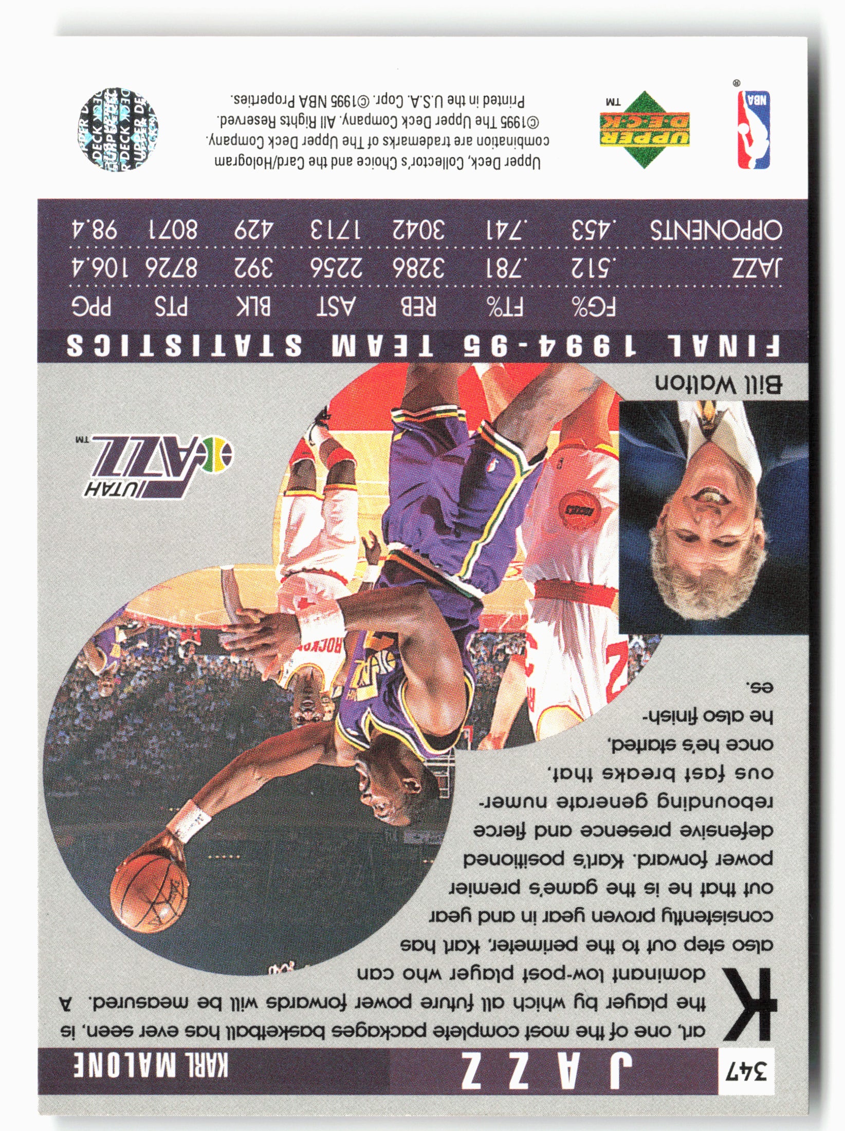 1995-96 Collector's Choice #347 Karl Malone