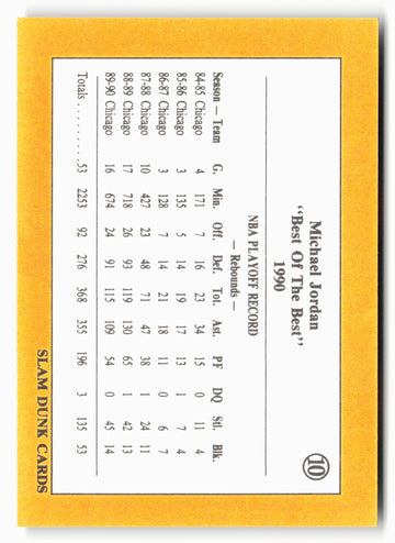 1990-91 Slam Dunk Michael Jordan "Best of the Best" #10 Michael Jordan